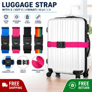 Luggage Straps for Suitcases 3Pack TSA Approved Travel Essentials Luggage Strap