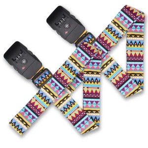 Long Cross Luggage Straps for Suitcase Travel Belts with TSA Lock, 2-Pack