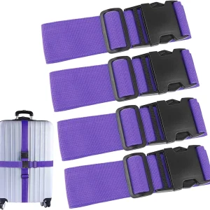 4Pcs Luggage Straps for Suitcase Travel Accessories TSA Approved, 80In Long Belt