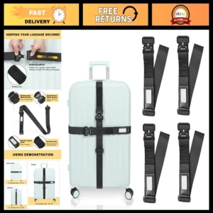 Heavy Duty Luggage Straps for Suitcases - TSA Approved, Stretchable 72