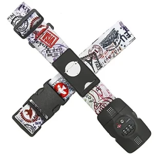 Heavy Duty Luggage Straps TSA Approved with Combination Lock Adjustable Belt 2Pc